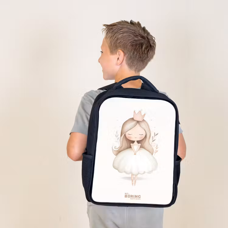Kids backpack - Black - Graceful princess in white — 2