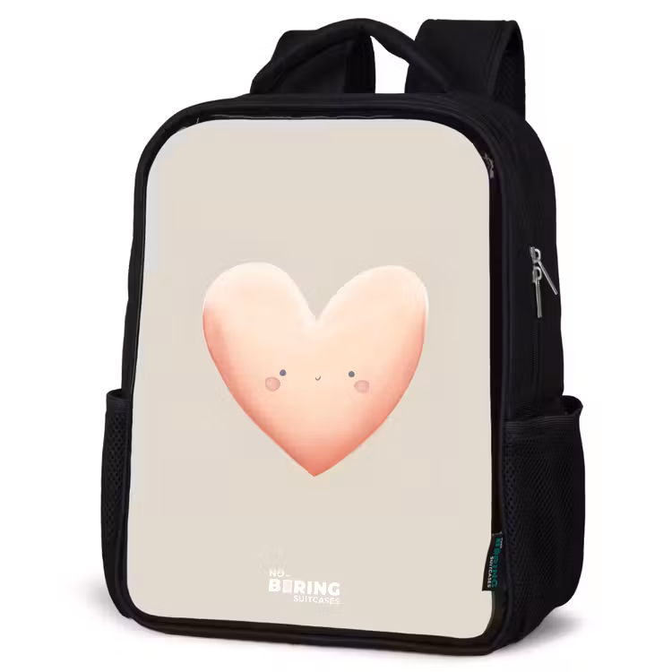 Kids backpack - Black - Heart in pastel colors — 4