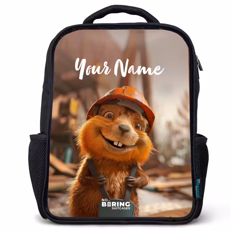 Kids backpack - Black - Bertus Construction Beaver — 1