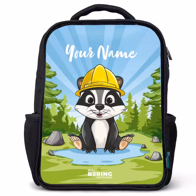 Kids backpack - Black - Wally work bear — 1