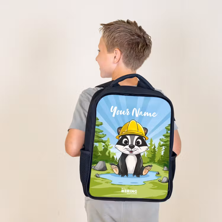 Kids backpack - Black - Wally work bear — 2
