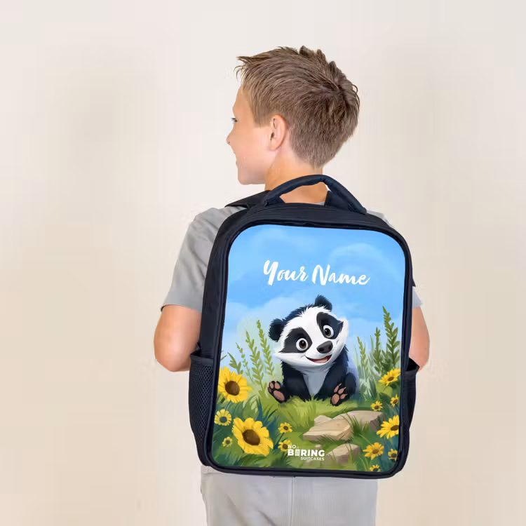 Kids backpack - Black - William raccoon — 2
