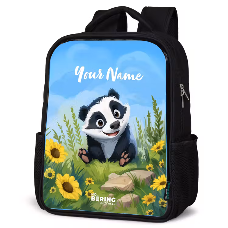Kids backpack - Black - William raccoon — 4