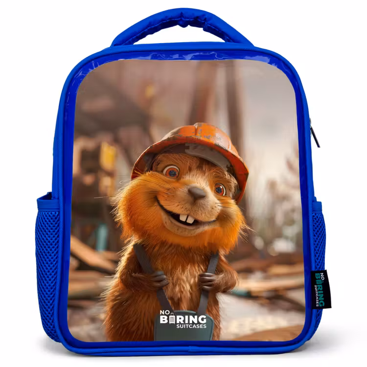 Kids backpack - Blue - Bertus Construction Beaver — 1