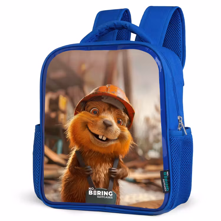 Kids backpack - Blue - Bertus Construction Beaver — 3