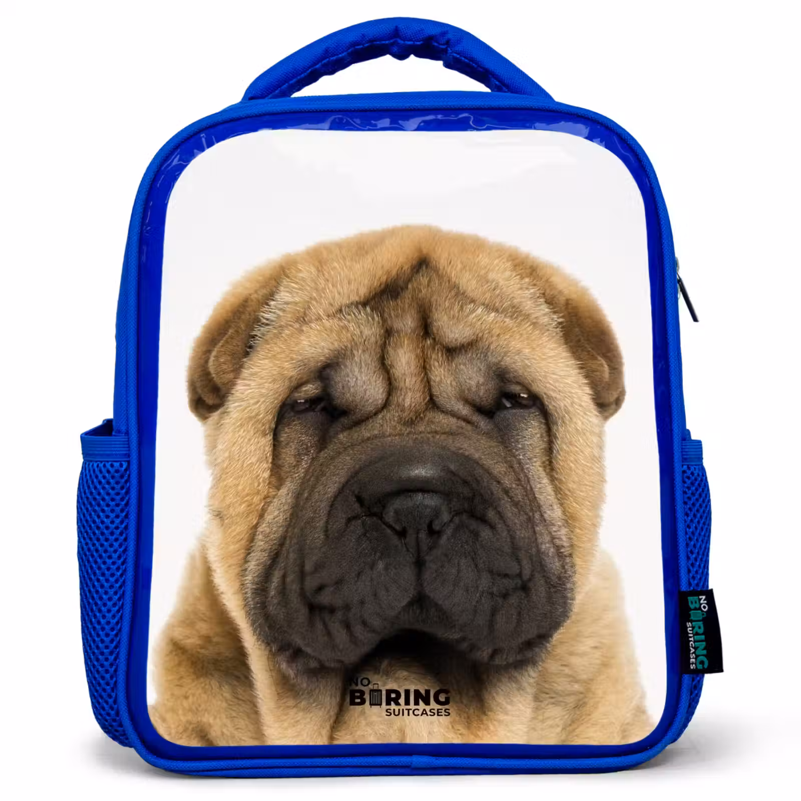 Kids backpack - Blue - Dog with Angry Head — 1