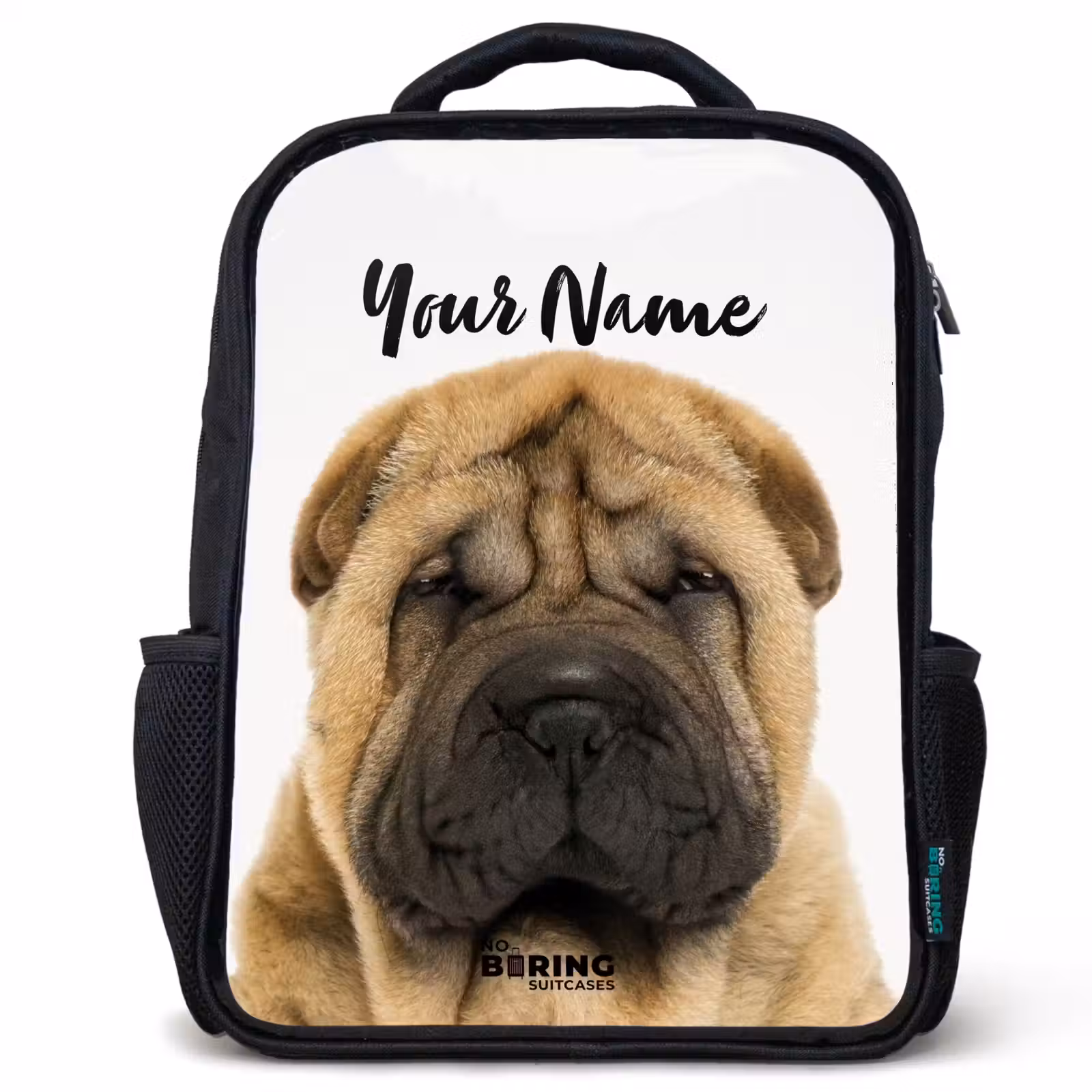 Kids backpack - Black - Dog with Angry Head — 1