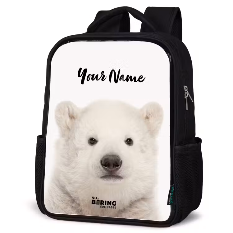 Kids backpack - Black - Cute Polar Bear — 4