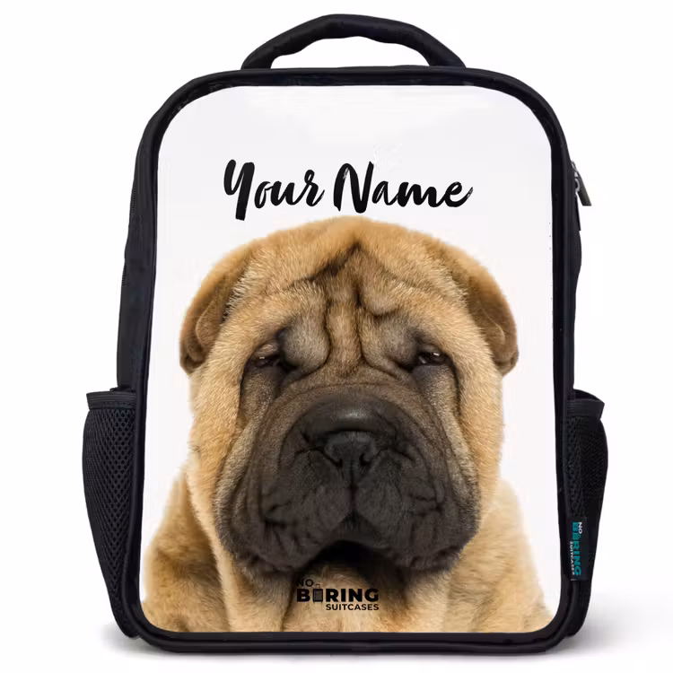 Kids backpack - Black - Dog with Angry Head — 1