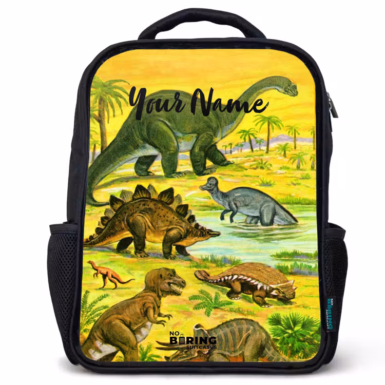 Kids backpack - Black - Dinosaur in Dinosaurland — 1