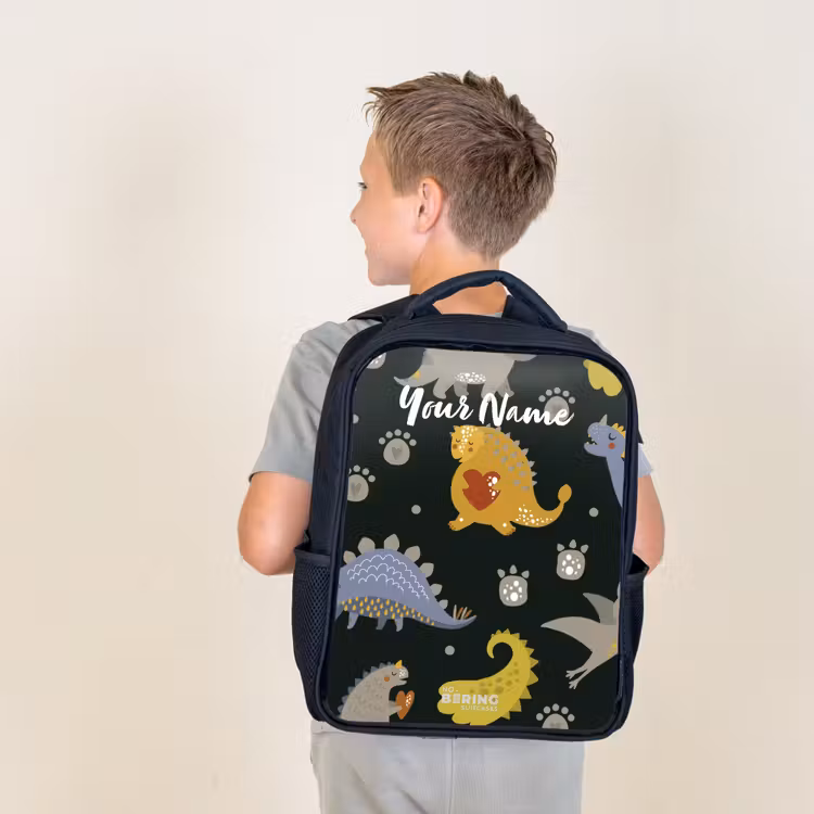 Kids backpack - Black - Loving dinosaur — 2