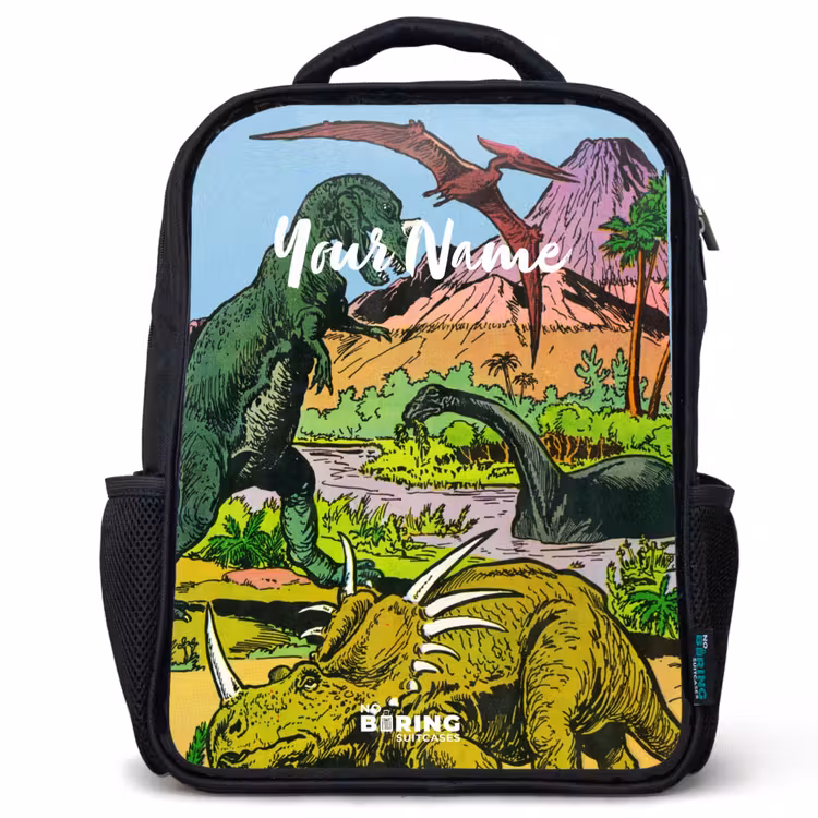 Kids backpack - Black - Party in Dinosaur Land — 1