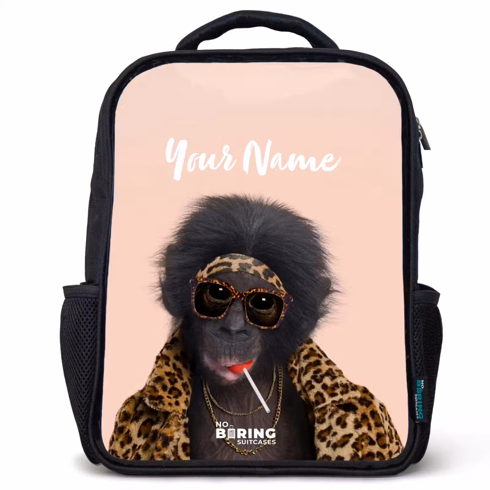 Kids backpack - Black - Monkey with Loly — 1