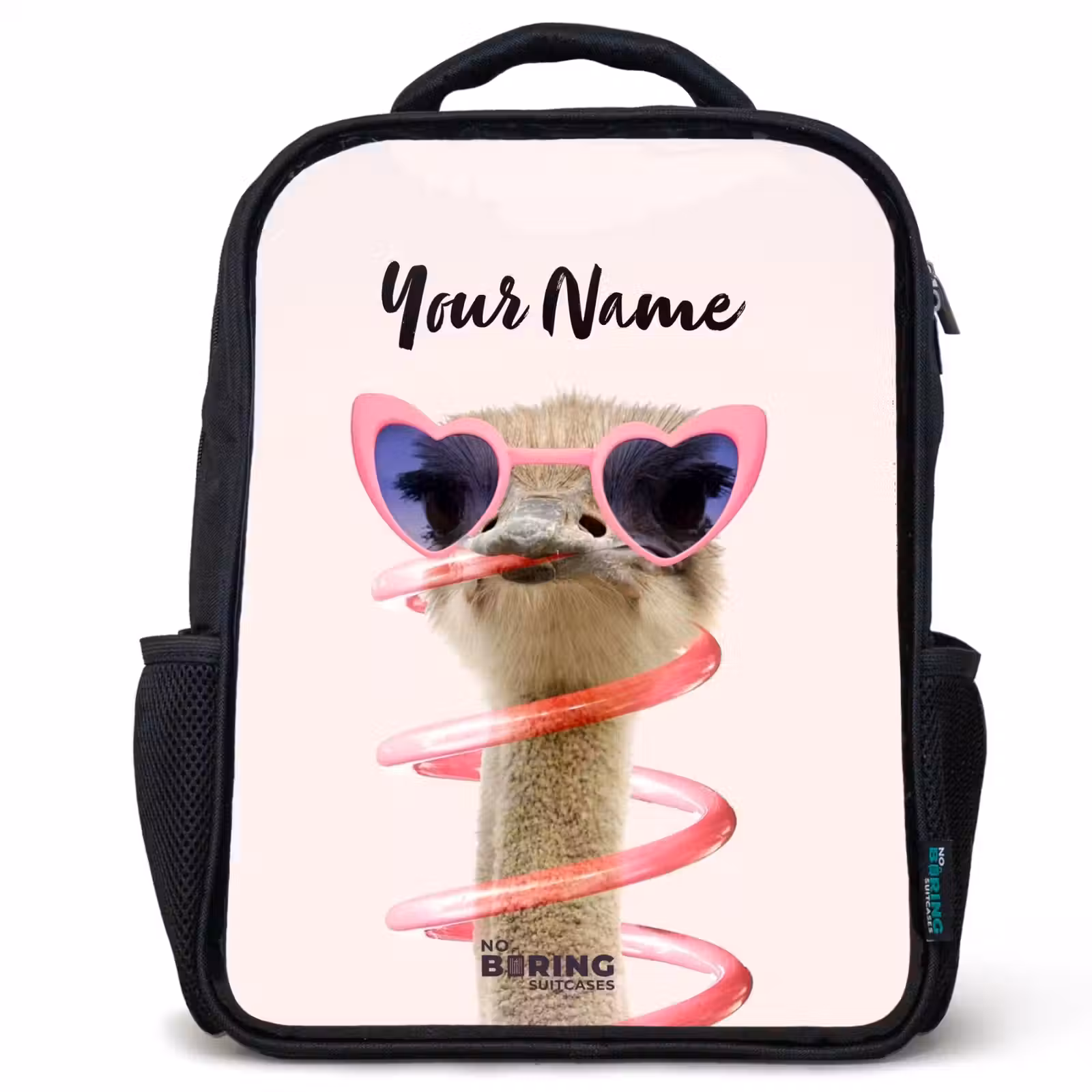 Kids backpack - Black - Sierk Ostrich Pink — 1
