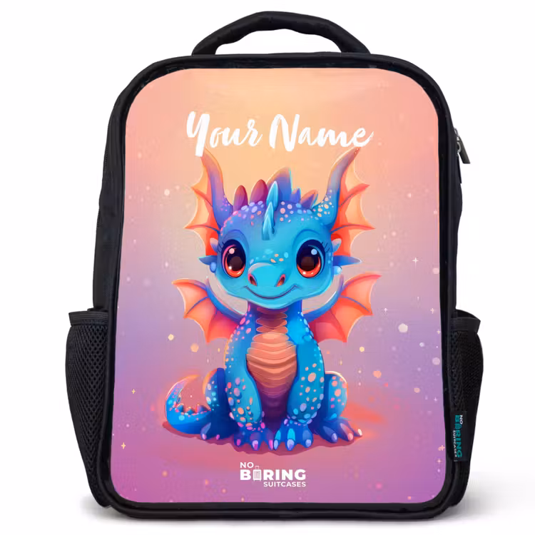 Kids backpack - Black - Cute baby dragon — 1