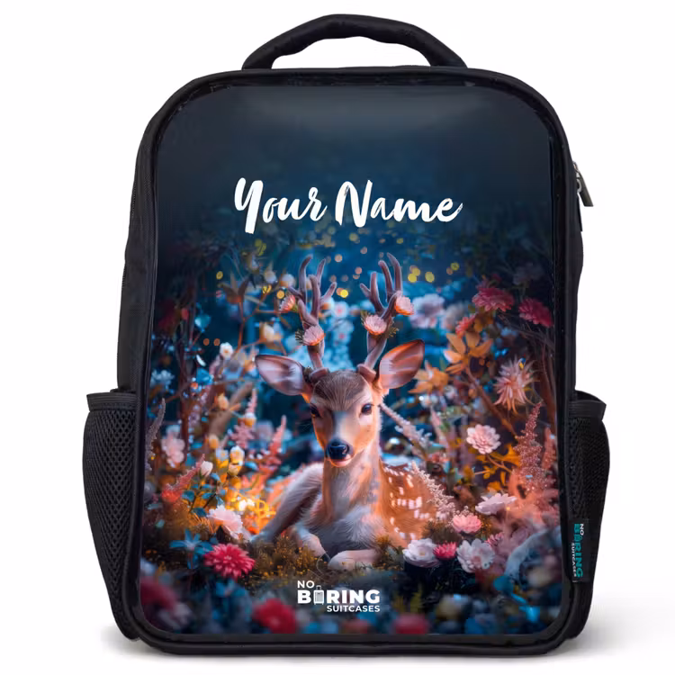 Kids backpack - Black - Eduard red deer — 1