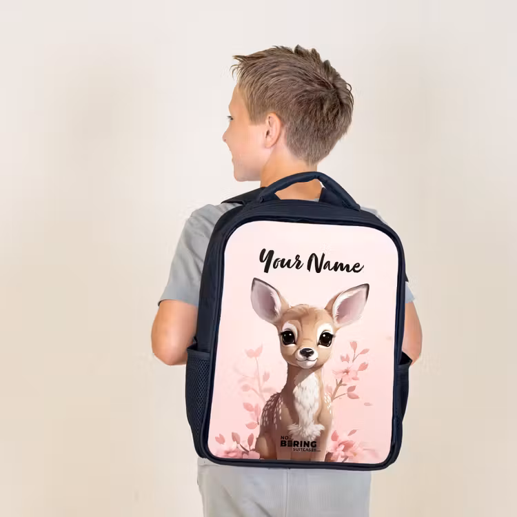 Kids backpack - Black - Hedwig deer — 2