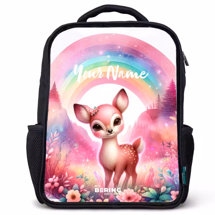 Kids backpack - Black - Pink roebuck — 1