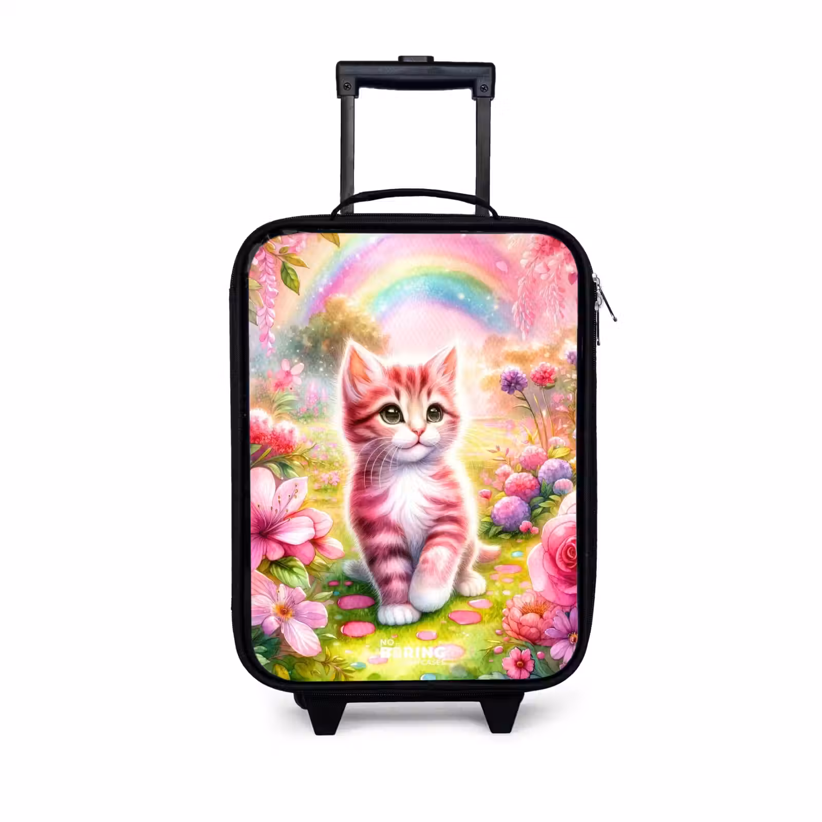 Children's suitcase - Kitten with rainbow and flowers — 1