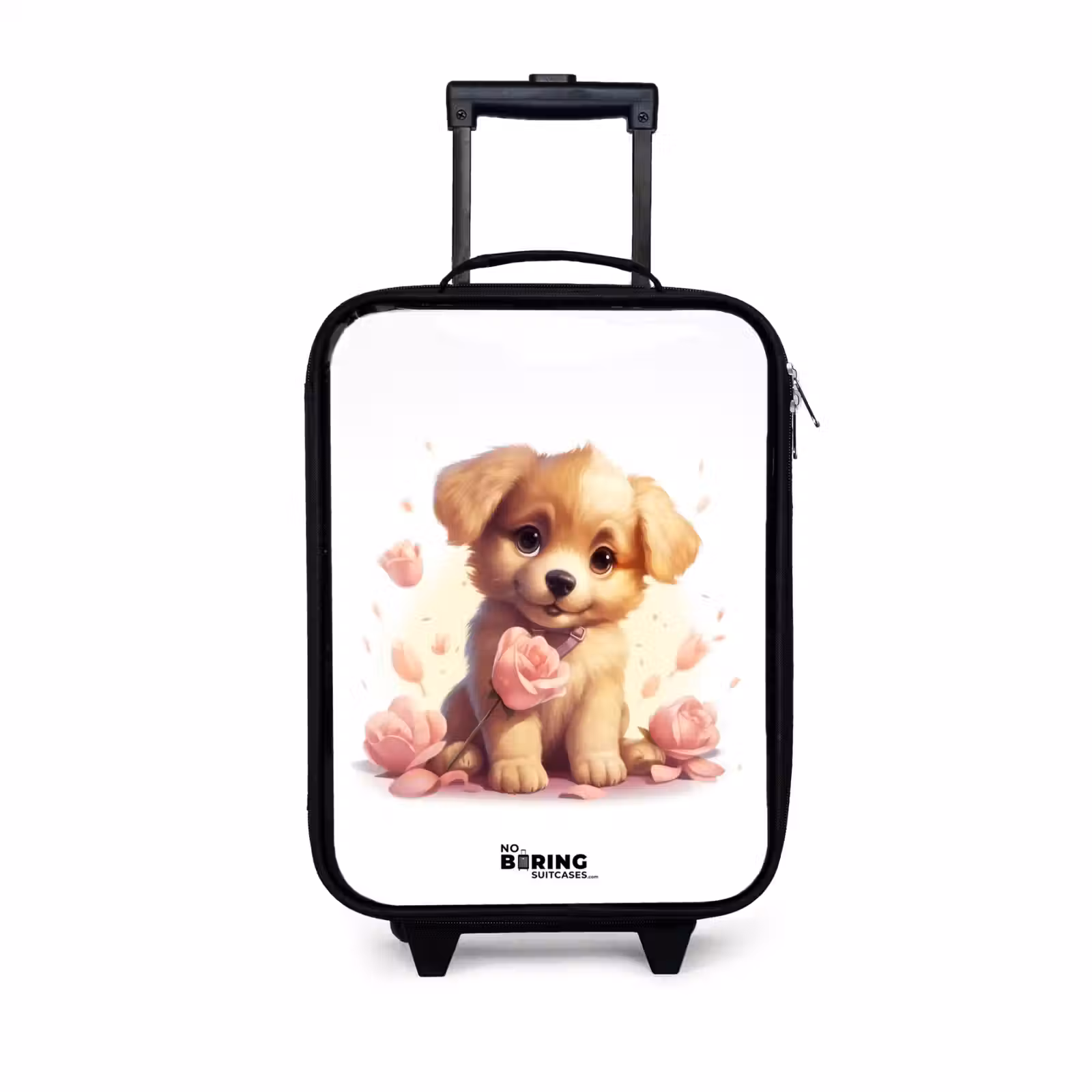 Children's suitcase - Puppy with pink flowers — 1