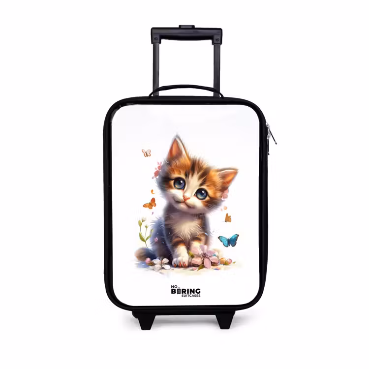Children's suitcase - Portrait of a kitten surrounded by butterflies — 1