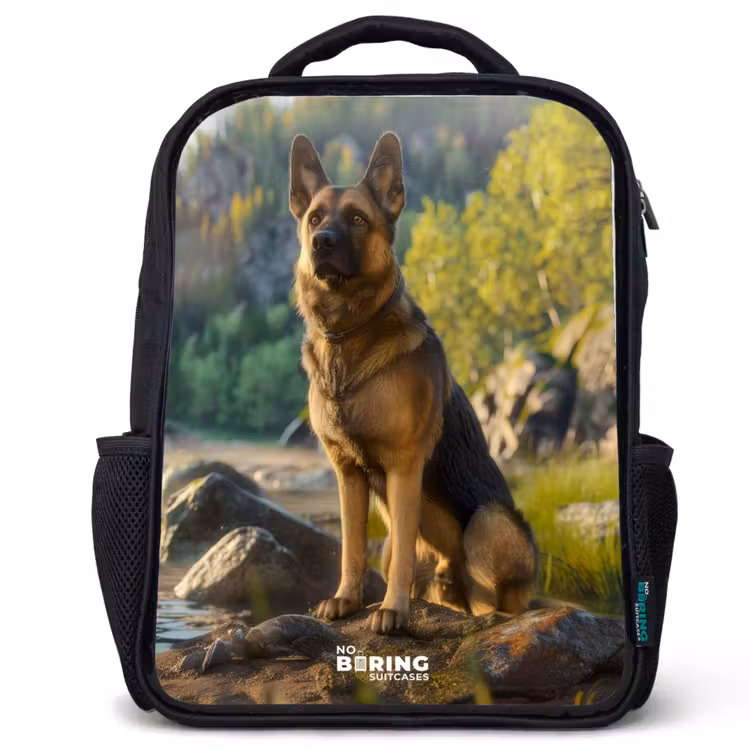 Kids backpack - Black - Watching sheepdog on the rocks — 1