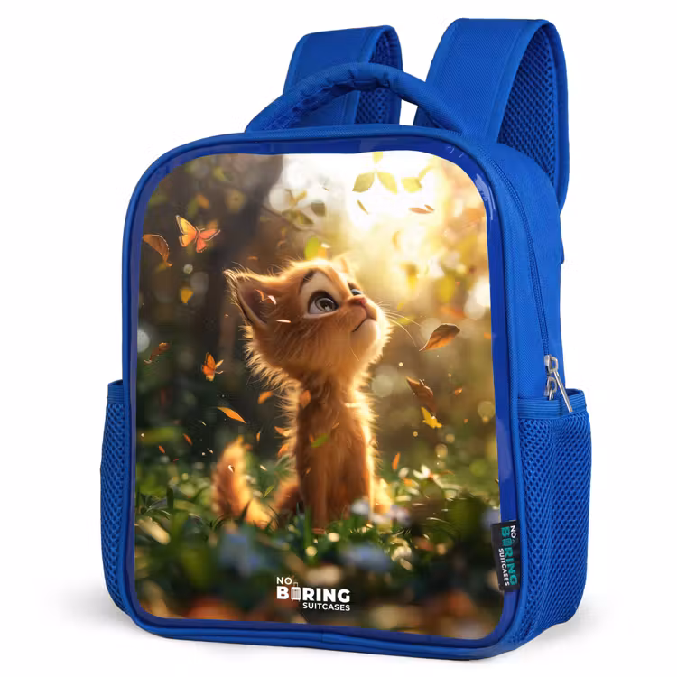 Kids backpack - Blue - Henry autumn kitten — 3