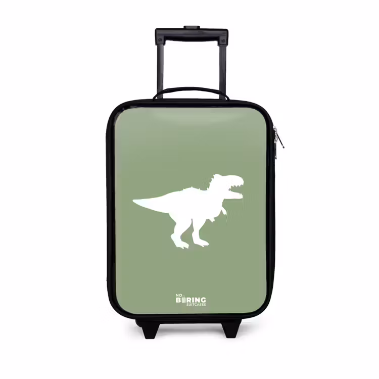 Children's suitcase - Green with T-rex dino — 1