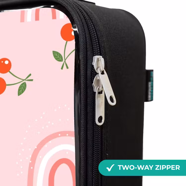 Children's suitcase - Pink with rainbow and cherry pattern — 5