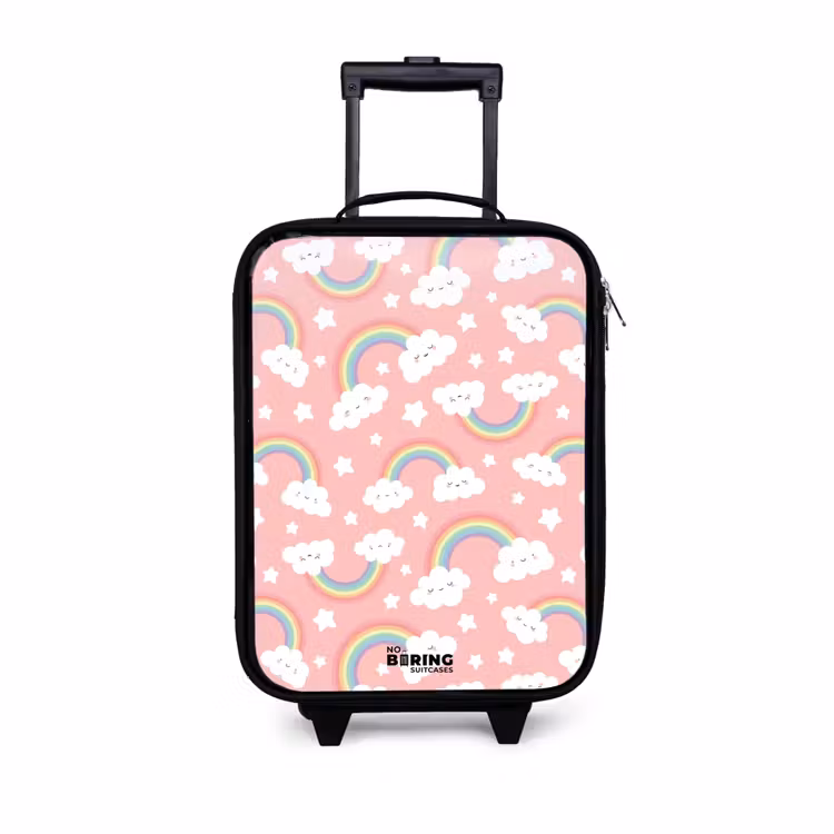 Children's suitcase - Pink with rainbow pattern — 1