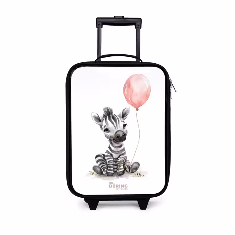 Children's suitcase - Zebra with pink balloon — 1