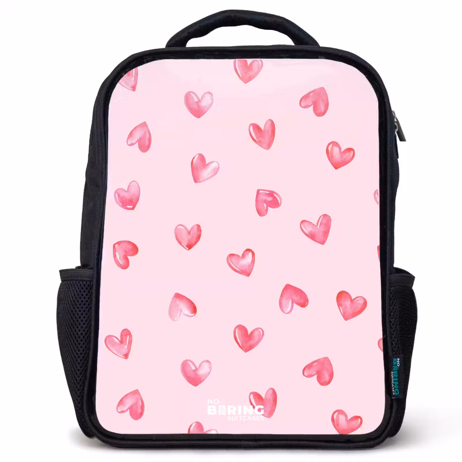 Kids backpack - Black - Pink hearts — 1