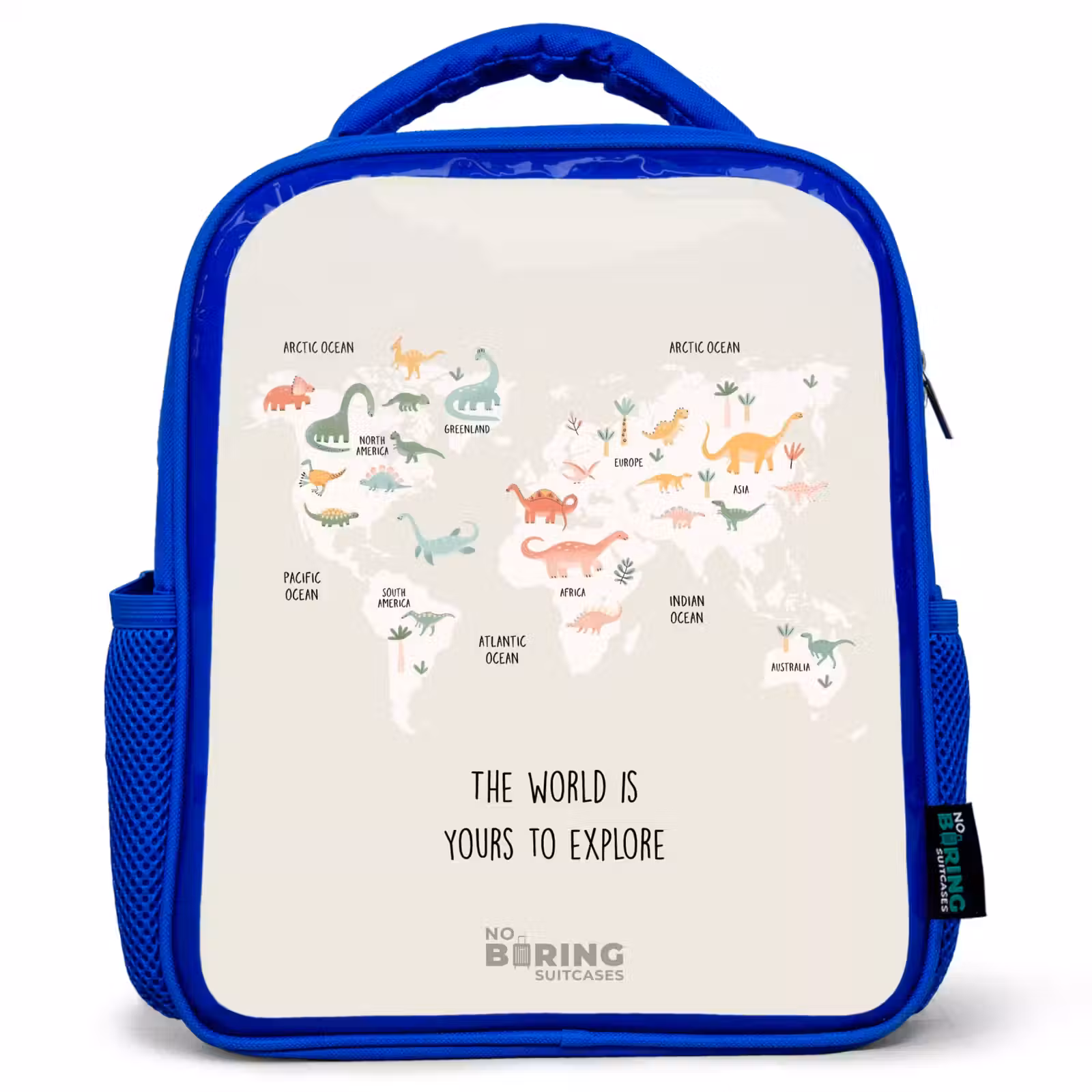 Kids backpack - Blue - Dino world map — 1