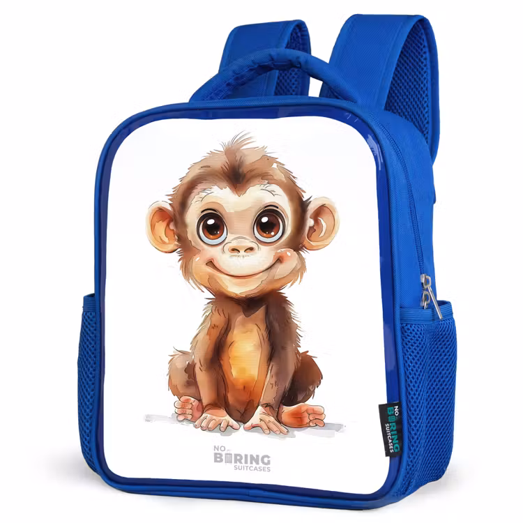 Kids backpack - Blue - Baby monkey — 3