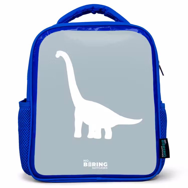 Kids backpack - Blue - Blue with Brachiosaurus dino — 1