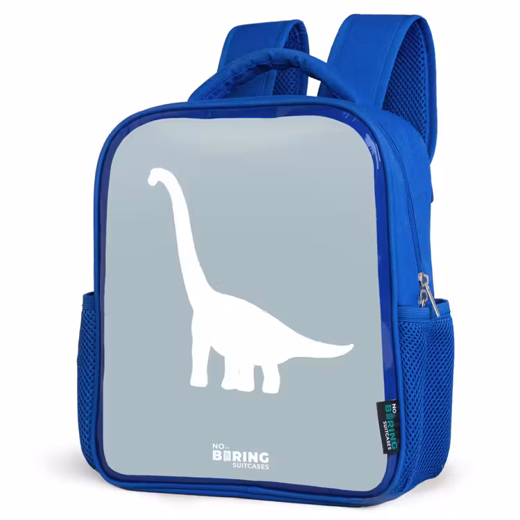 Kids backpack - Blue - Blue with Brachiosaurus dino — 3