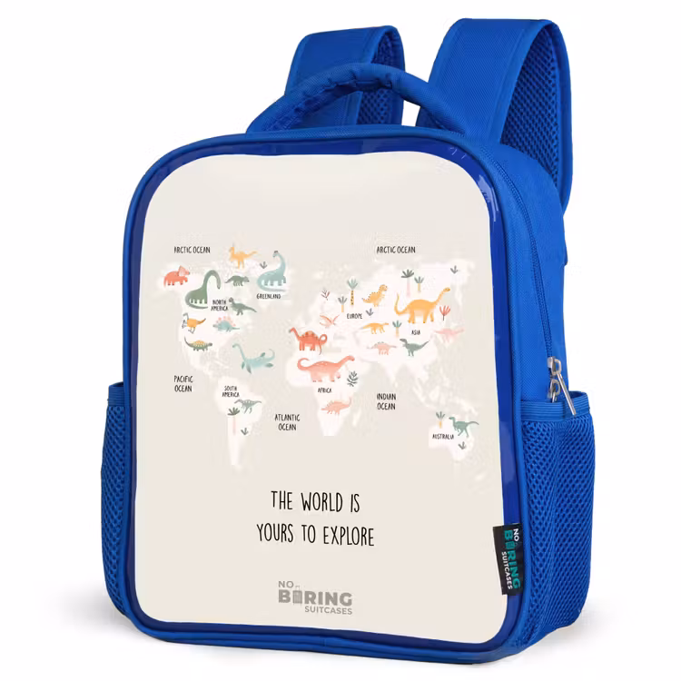 Kids backpack - Blue - Dino world map — 3