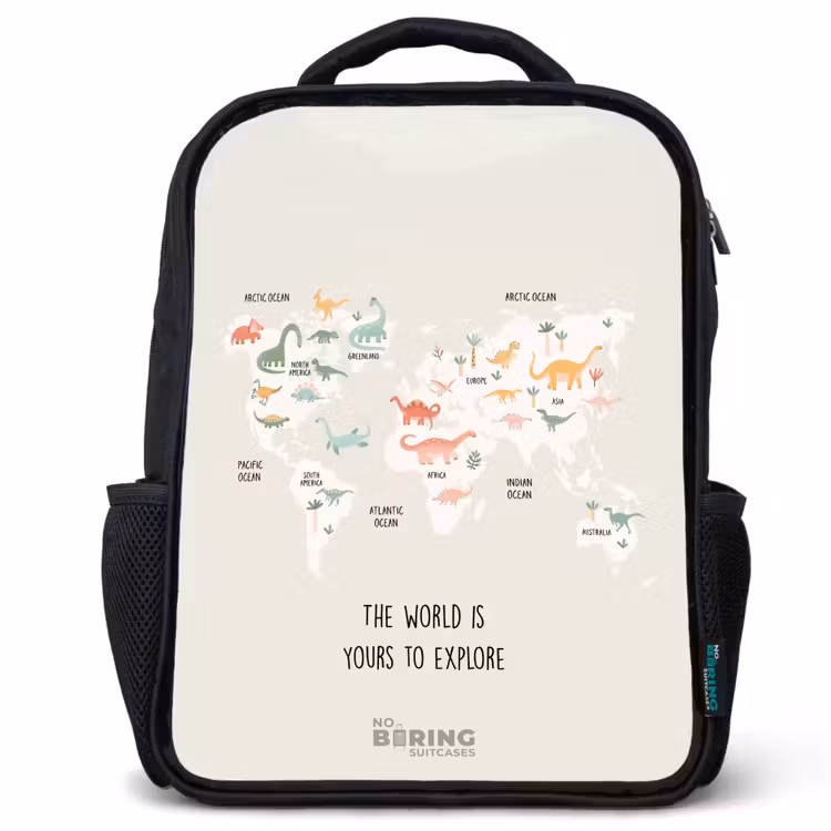 Kids backpack - Black - Dino world map — 1