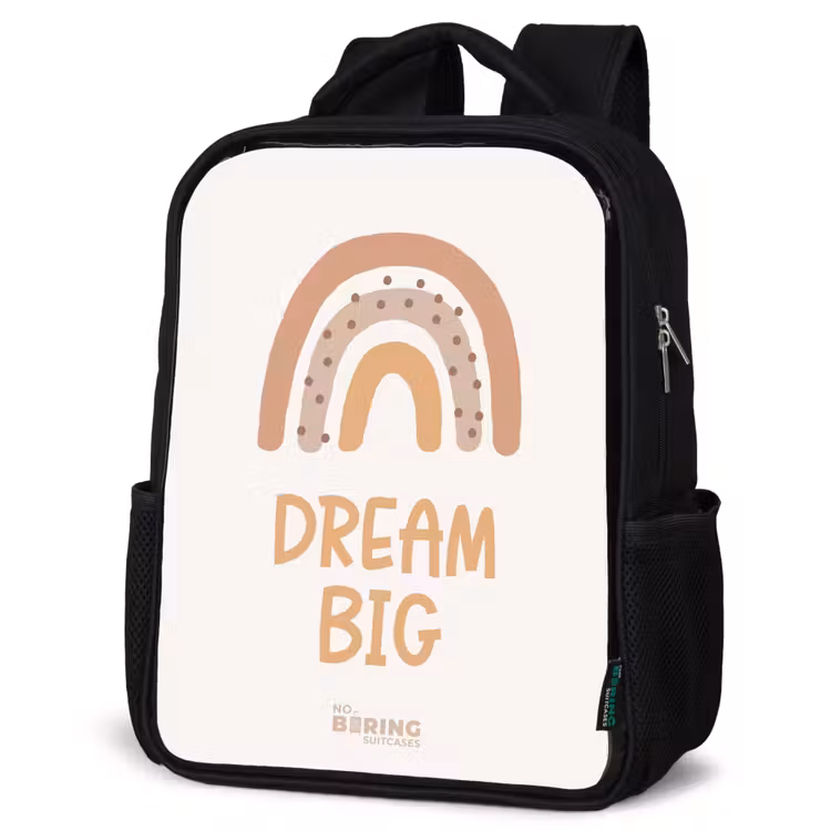 Kids backpack - Black - Rainbow with the quote 'Dream Big' — 4