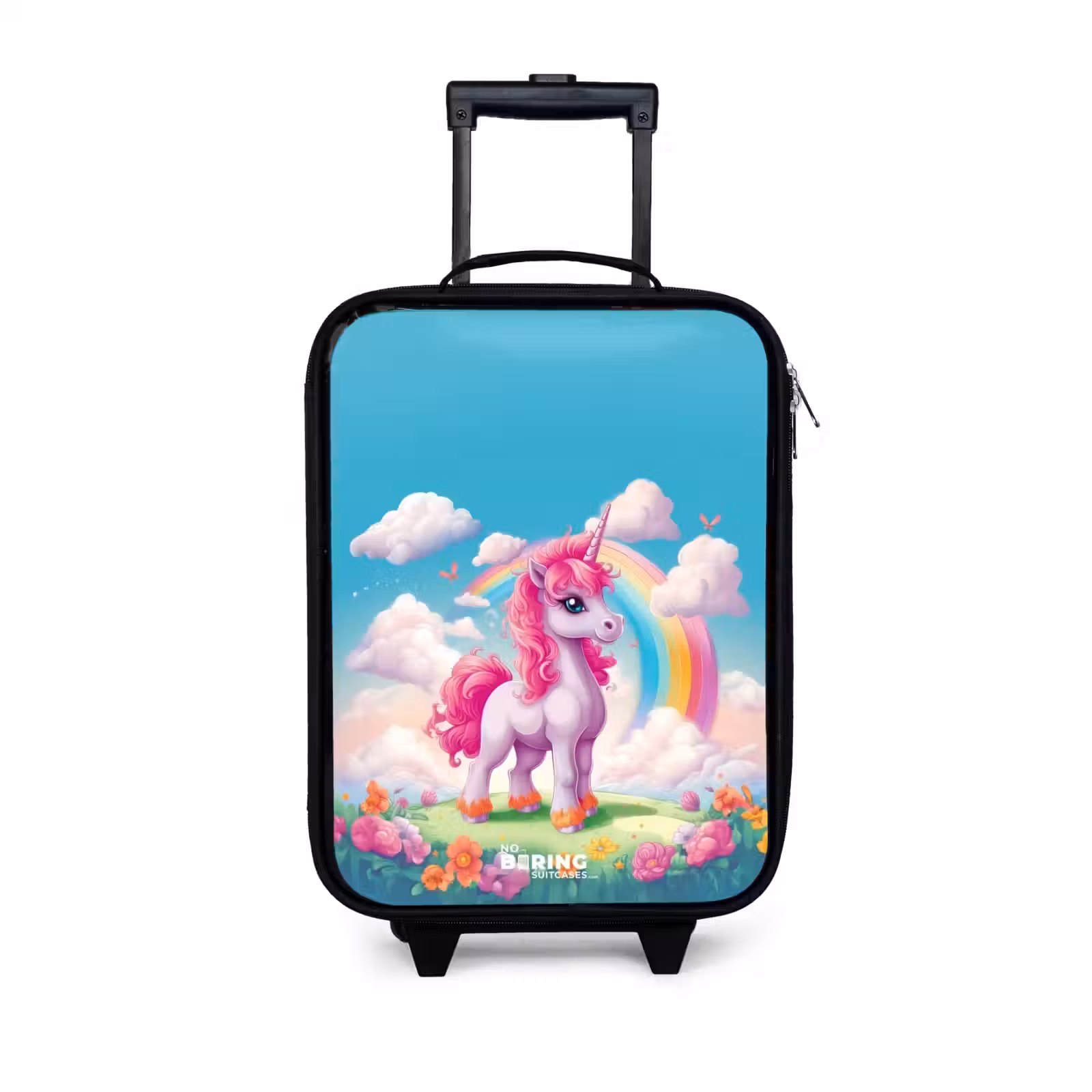 Children's suitcase - Cheerful unicorn at a rainbow — 1