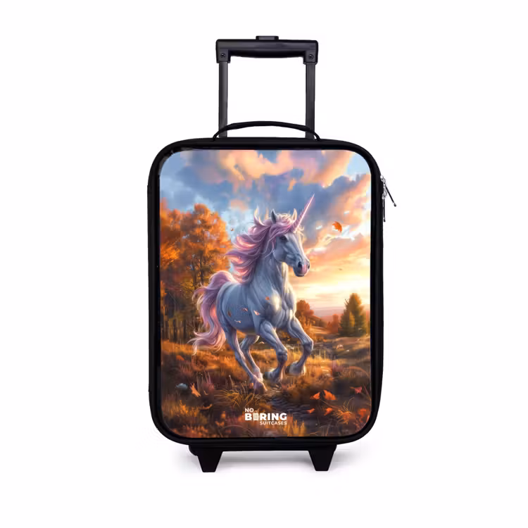 Children's suitcase - Galloping Unicorn in Autumn World — 1