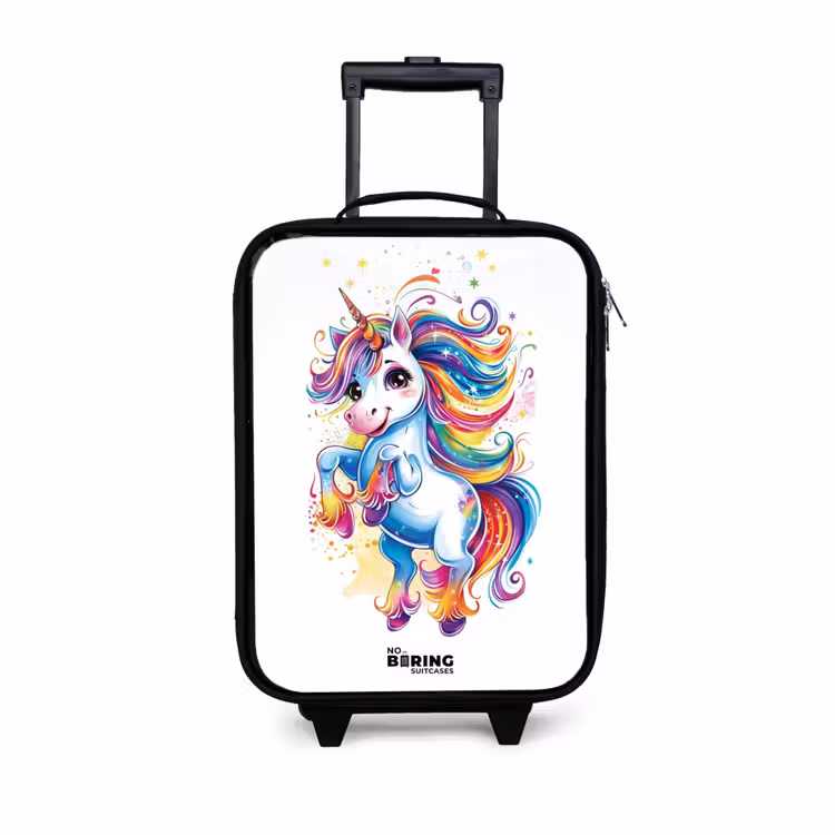 Children's suitcase - Prancing Unicorn with Rainbow Moons — 1