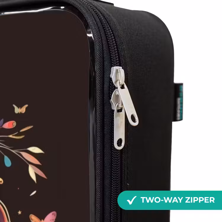 Children's suitcase - Unicorn and Flowers on Black Background — 5