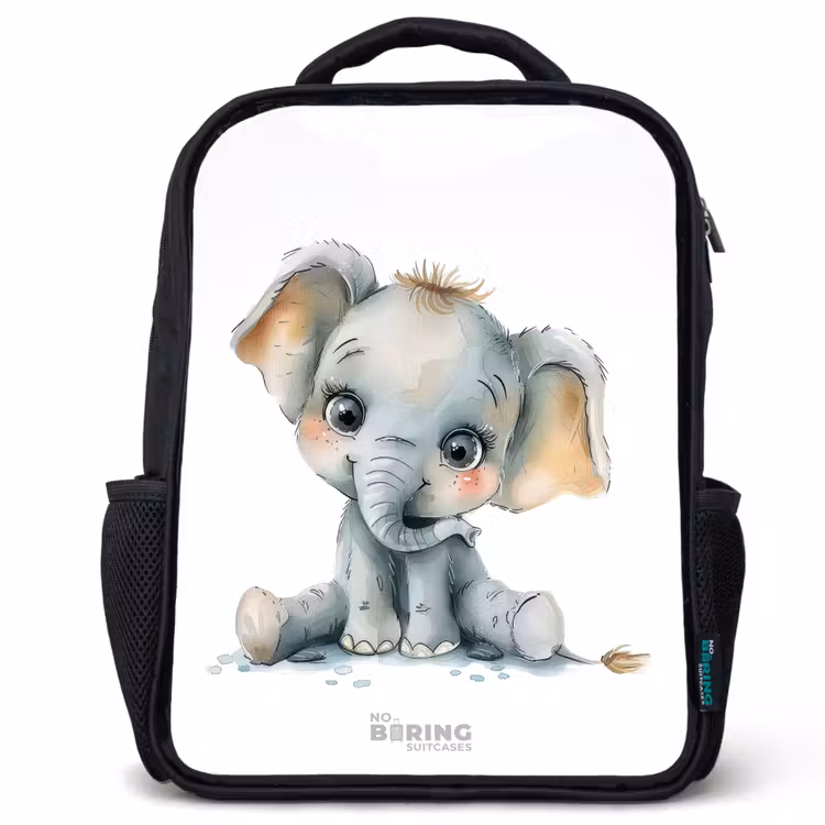 Kids backpack - Black - Baby elephant — 1