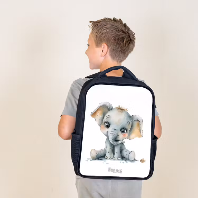Kids backpack - Black - Baby elephant — 2