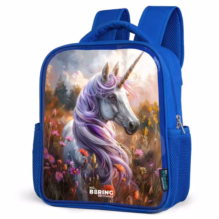 Kids backpack - Blue - Lavender spring horn — 3