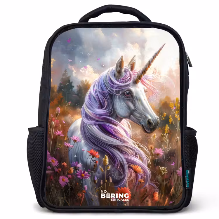 Kids backpack - Black - Lavender spring horn — 1