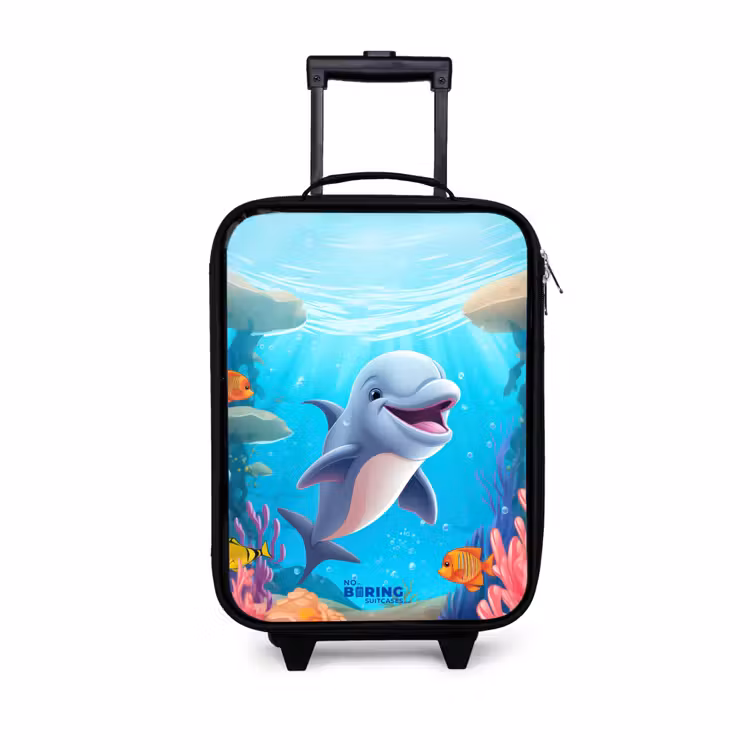 Children's suitcase - Dolphin with tropical fish and coral — 1