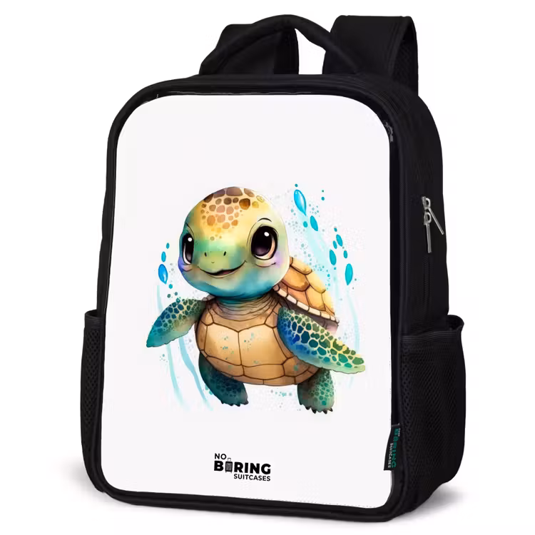 Kids backpack - Black - Turtle - Water colors - Animals — 4