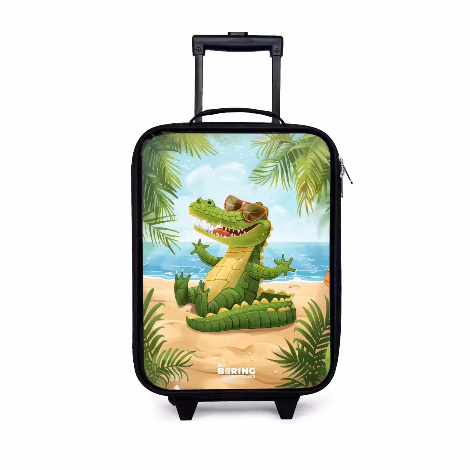 Children's suitcase - Crocodile with sunglasses relaxes on beach — 1